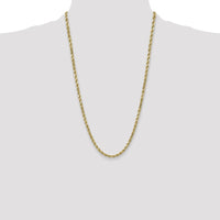 10K Yellow Gold 26" Semi-Solid Diamond-Cut Rope Chain 4.9mm