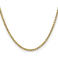 10K Yellow Gold 26" Semi-Solid Diamond-Cut Rope Chain Necklace - 2.5mm Width