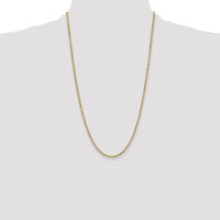 10K Yellow Gold 26" Semi-Solid Diamond-Cut Rope Necklace - 3mm Width