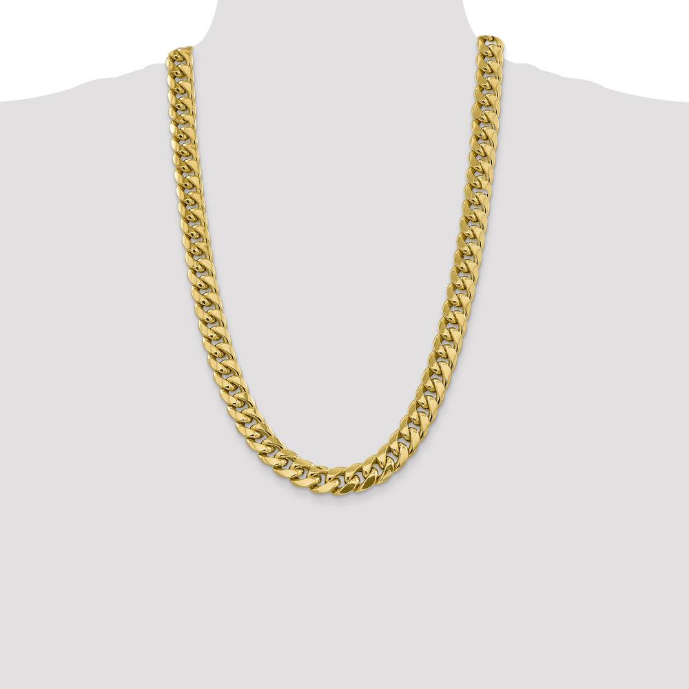 10K Yellow Gold 26" Semi-Solid Miami Cuban Chain - 13.2mm Wide with Lobster Clasp