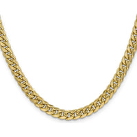 10K Yellow Gold 26" Semi-Solid Miami Cuban Chain - 6mm Width
