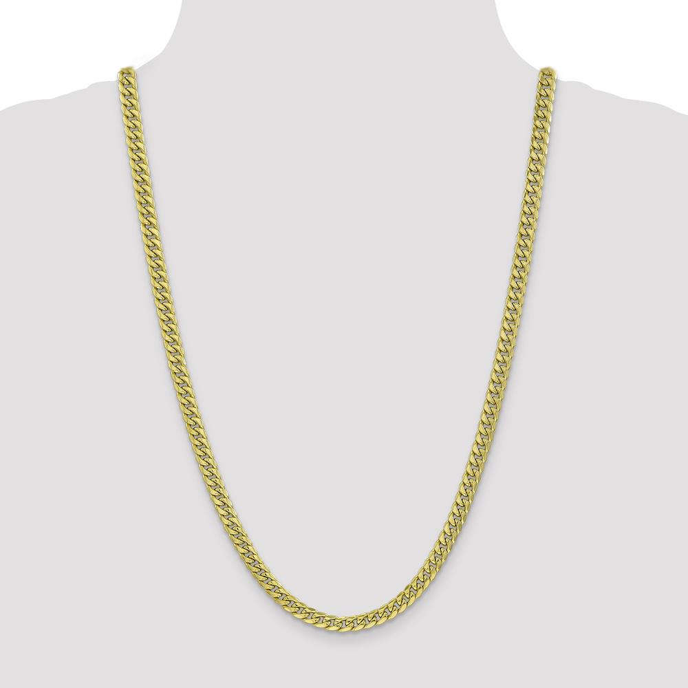 10K Yellow Gold 26" Semi-Solid Miami Cuban Chain - 6mm Width