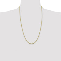 10K Yellow Gold 26" Semi-Solid Rope Chain - 2.8mm Width