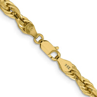 10K Yellow Gold 26" Semi-Solid Rope Chain - 4.75mm Width