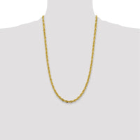 10K Yellow Gold 26" Semi-Solid Rope Chain - 4.75mm Width