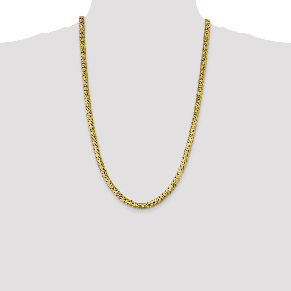 10K Yellow Gold 26" Solid Cuban Chain Necklace - 6.25mm Width