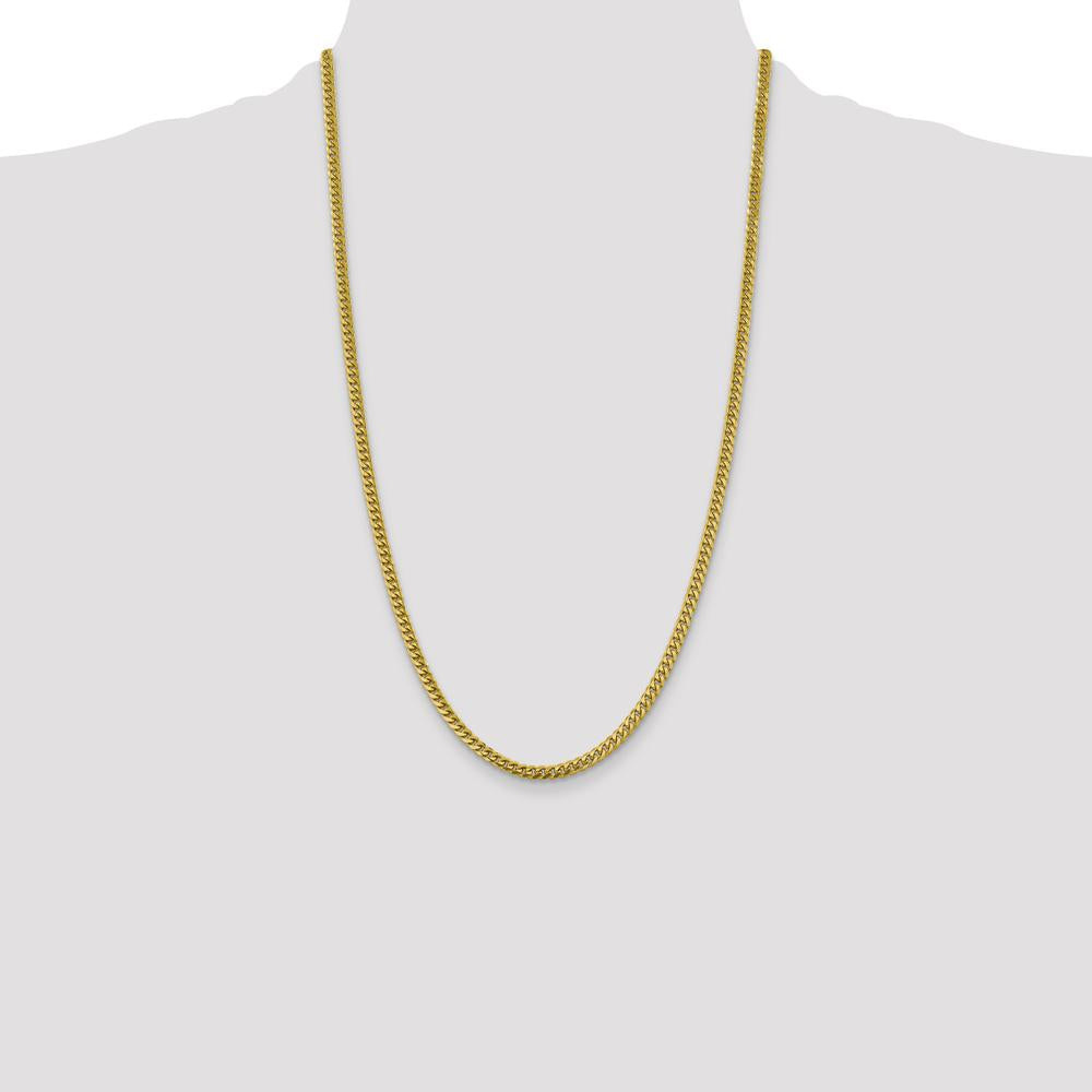10K Yellow Gold 26" Solid Miami Cuban Link Chain - 4.25mm Width