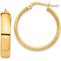 10K Yellow Gold 26mm High Polished Medium Hoop Earrings