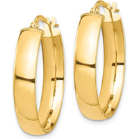 10K Yellow Gold 26mm High Polished Medium Hoop Earrings