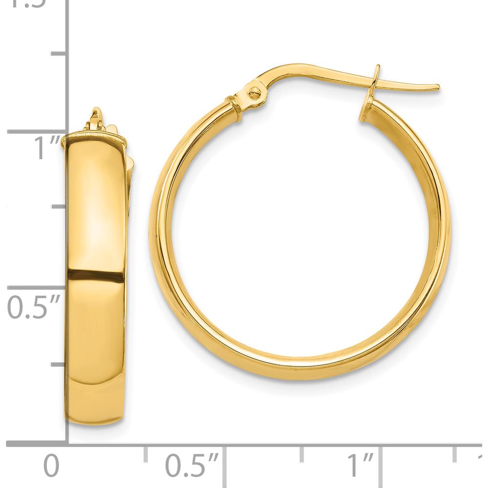 10K Yellow Gold 26mm High Polished Medium Hoop Earrings