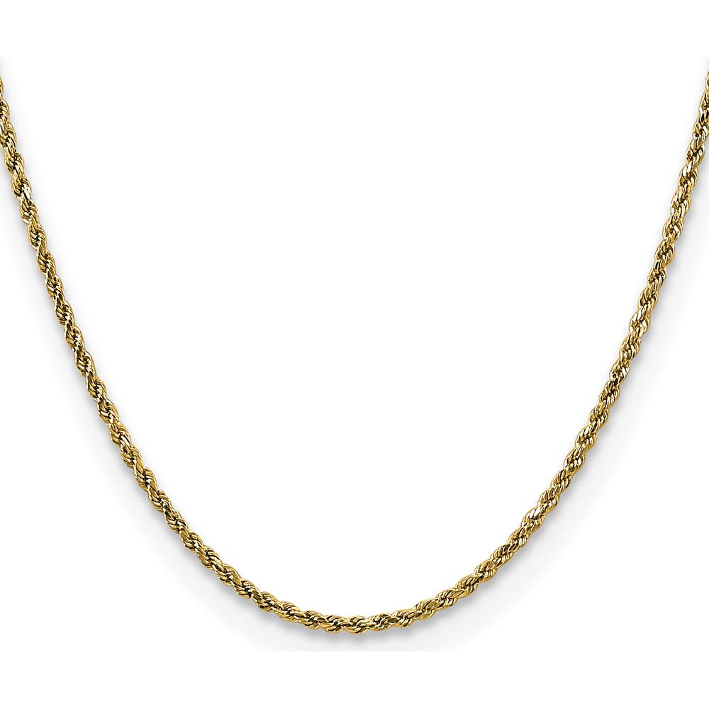 10K Yellow Gold 28" 2.25mm Semi-Solid Diamond-Cut Rope Chain with Lobster Clasp