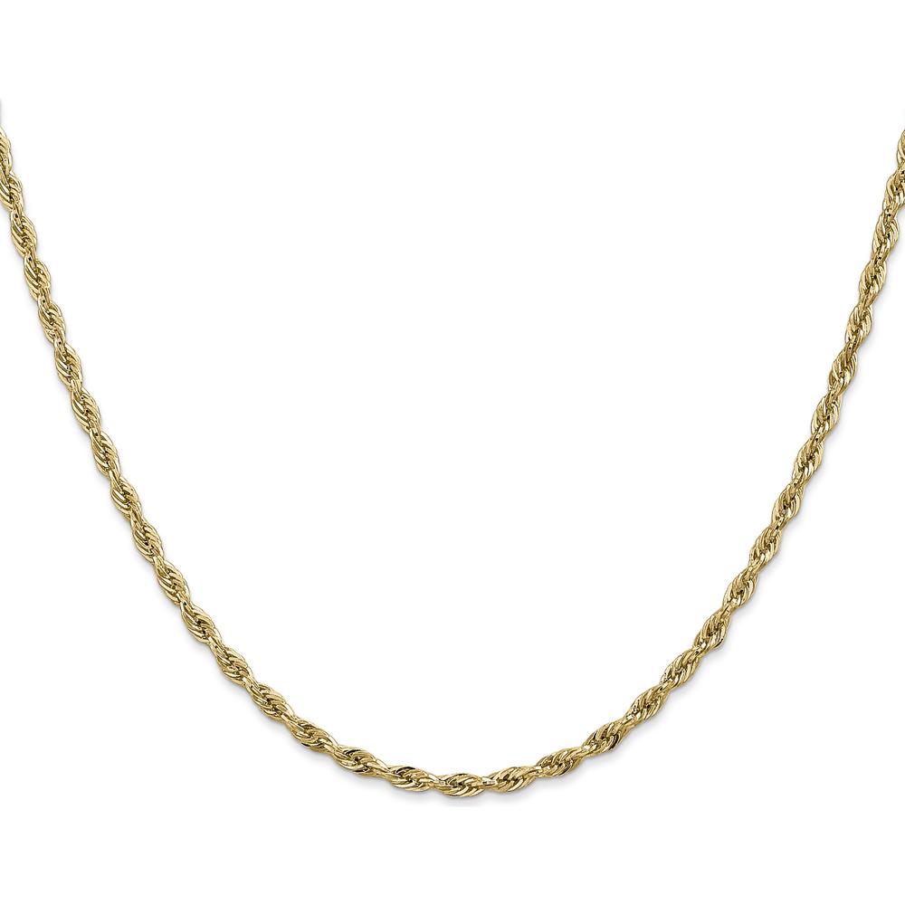 10K Yellow Gold 28" 2.8mm Semi-Solid Rope Chain Necklace