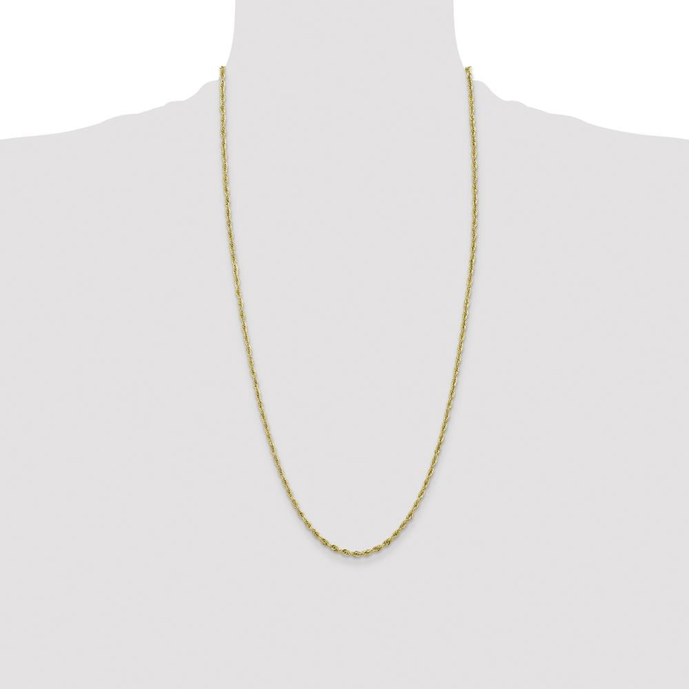 10K Yellow Gold 28" 2.8mm Semi-Solid Rope Chain Necklace