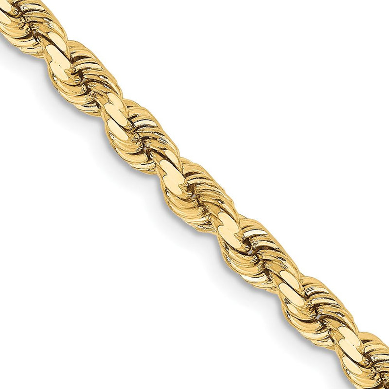 10K Yellow Gold 28" 3.75mm Diamond-Cut Rope Chain Necklace