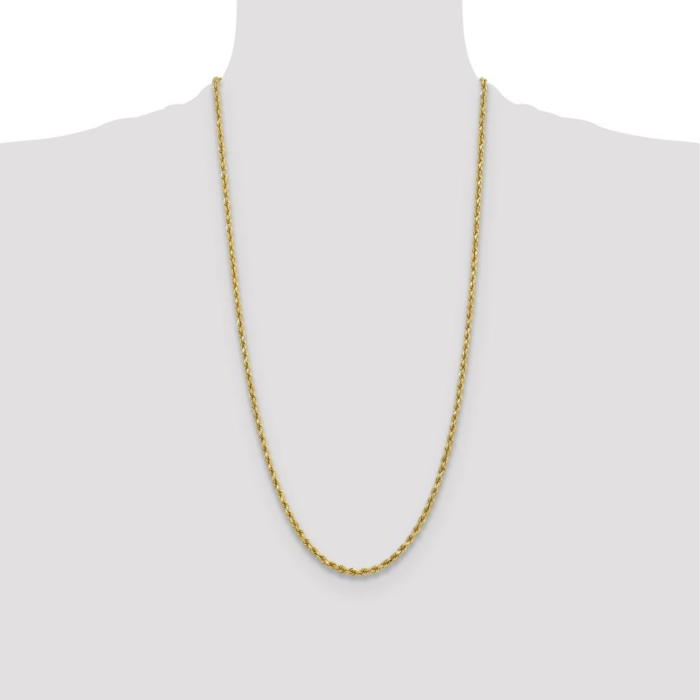 10K Yellow Gold 28" 3.75mm Diamond-Cut Rope Chain Necklace