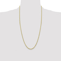 10K Yellow Gold 28" 3mm Rope Chain with Lobster Clasp
