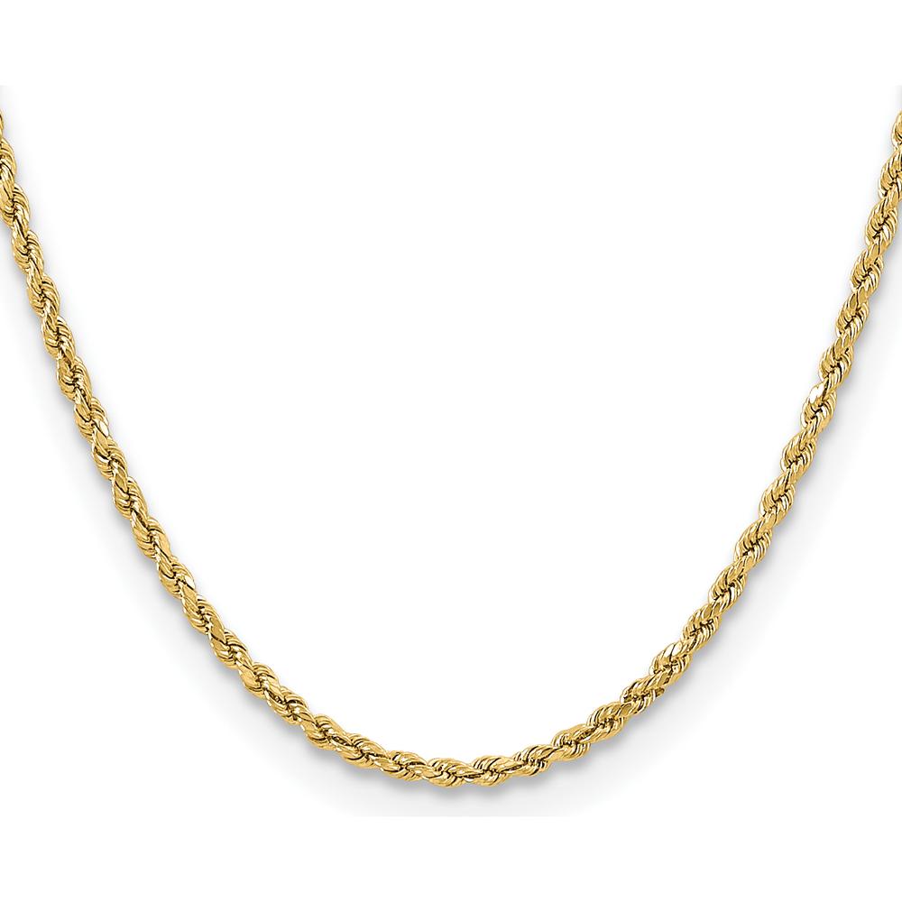 10K Yellow Gold 28" 3mm Semi-Solid Diamond-Cut Rope Chain