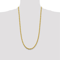 10K Yellow Gold 28" 4.75mm Semi-Solid Rope Chain Necklace