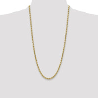 10K Yellow Gold 28" 5.5mm Semi-Solid Diamond-Cut Rope Chain Necklace