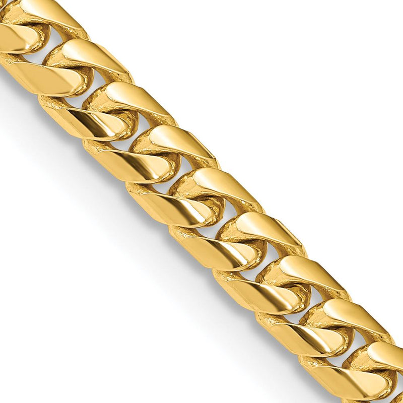 10K Yellow Gold 28" 6.75mm Solid Miami Cuban Chain with Lobster Clasp