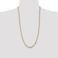 10K Yellow Gold 28" Concave Curb Chain - 4.5mm Width