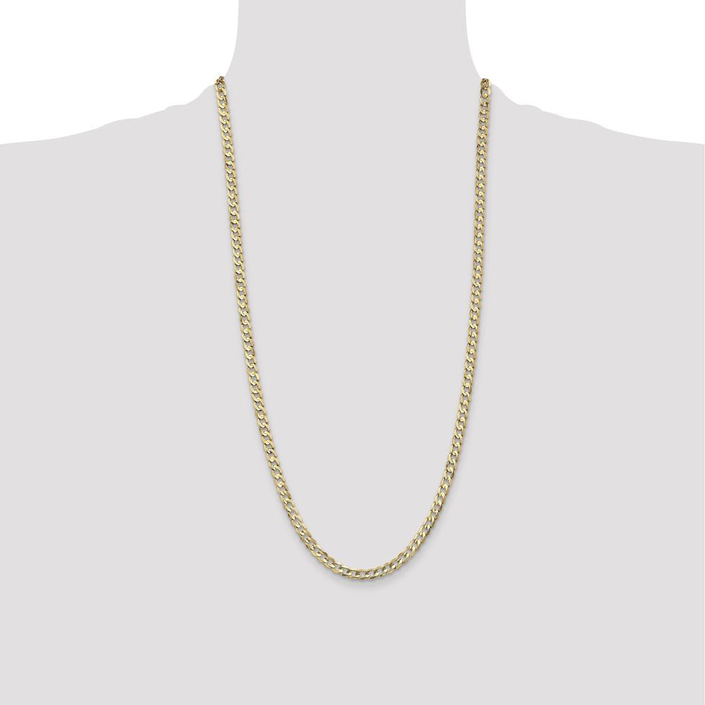 10K Yellow Gold 28" Concave Curb Chain - 4.5mm Width