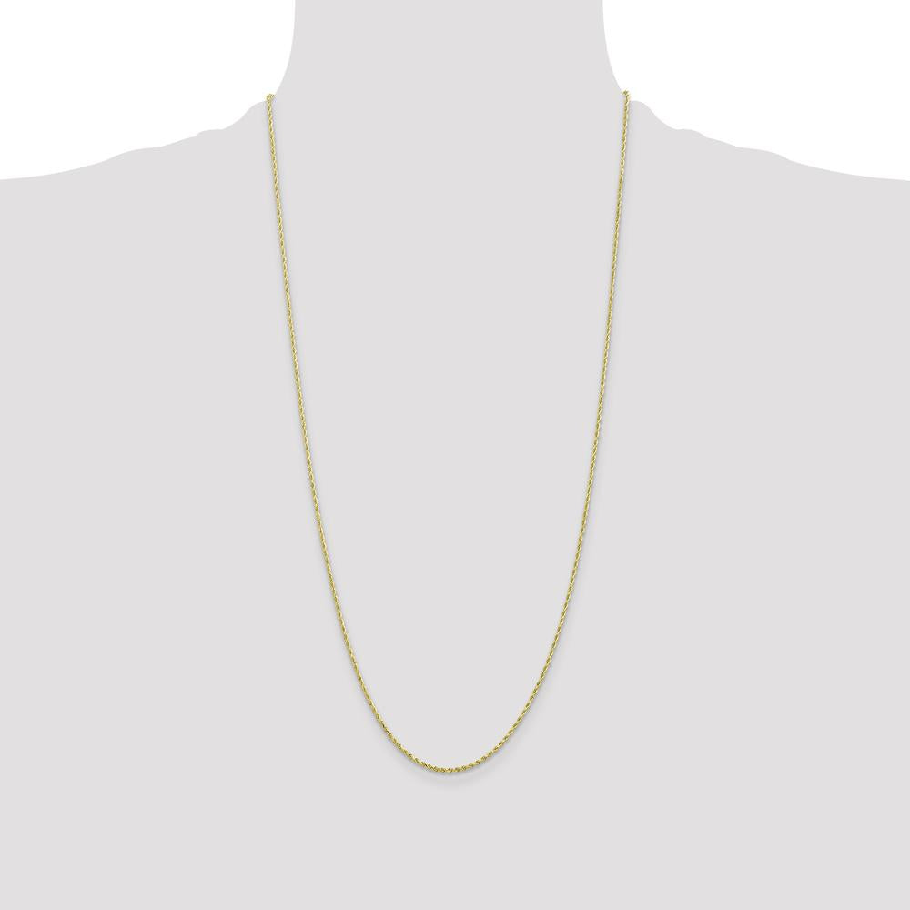 10K Yellow Gold 28" Diamond-Cut Rope Chain - 1.5mm Width