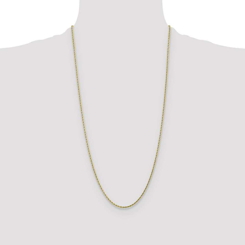 10K Yellow Gold 28" Diamond-Cut Rope Chain - 1.75mm Width
