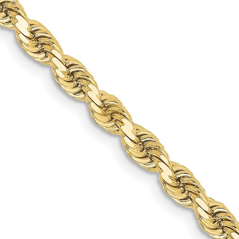 10K Yellow Gold 28" Diamond-Cut Rope Chain - 3.25mm Width