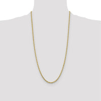 10K Yellow Gold 28" Diamond-Cut Rope Chain - 3.25mm Width