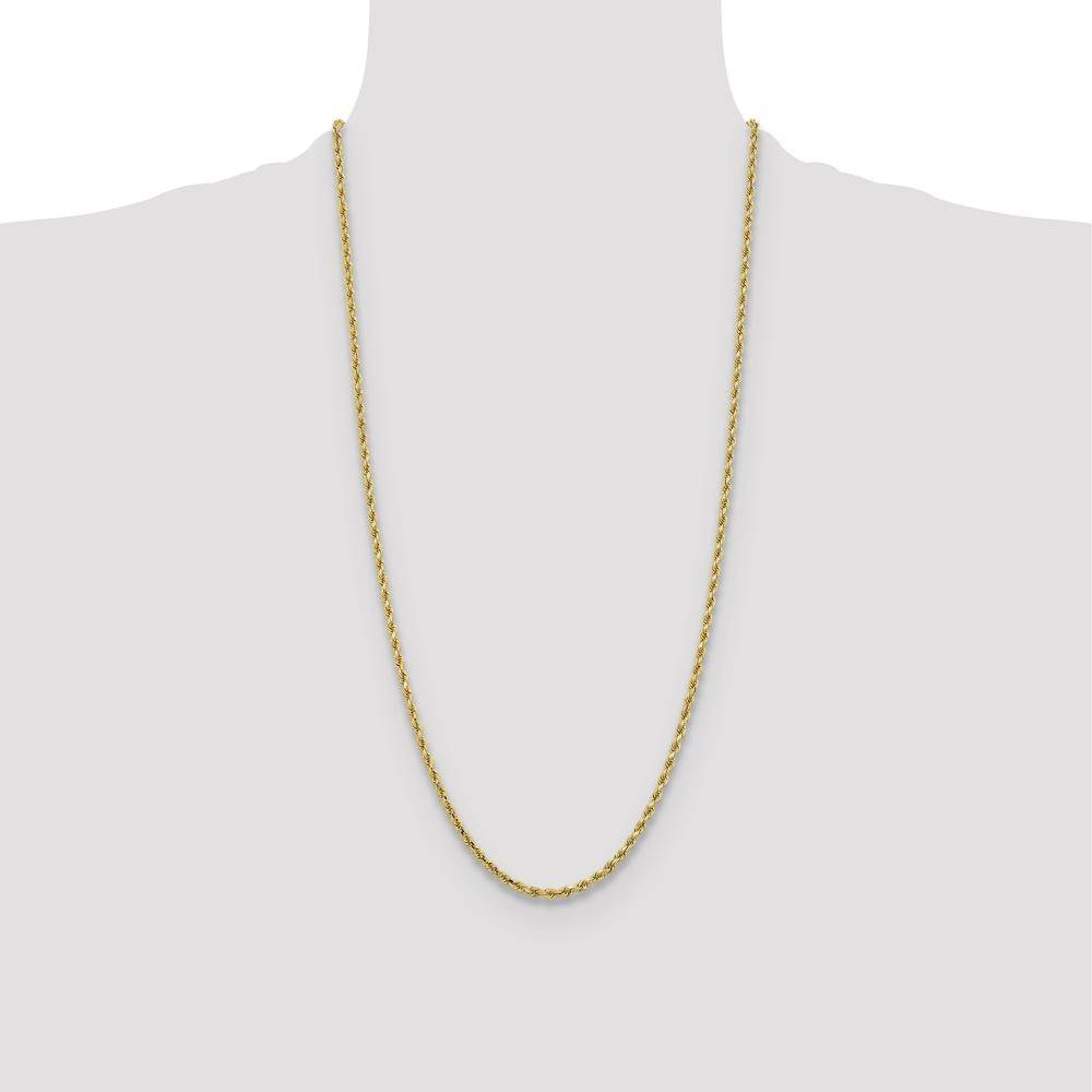 10K Yellow Gold 28" Diamond-Cut Rope Chain - 3.25mm Width