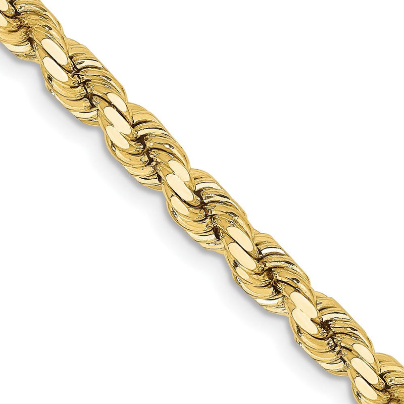 10K Yellow Gold 28" Diamond-Cut Rope Chain - 4.25mm Width