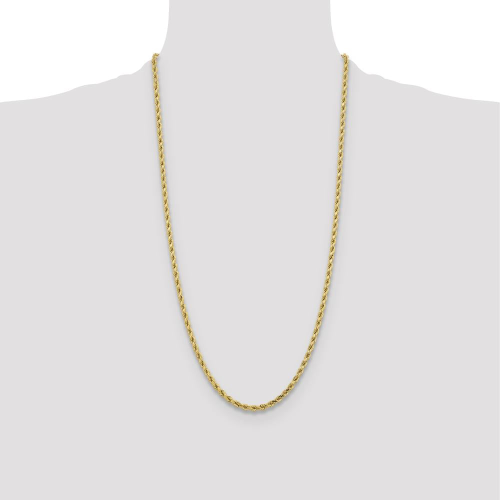 10K Yellow Gold 28" Diamond-Cut Rope Chain - 4.25mm Width