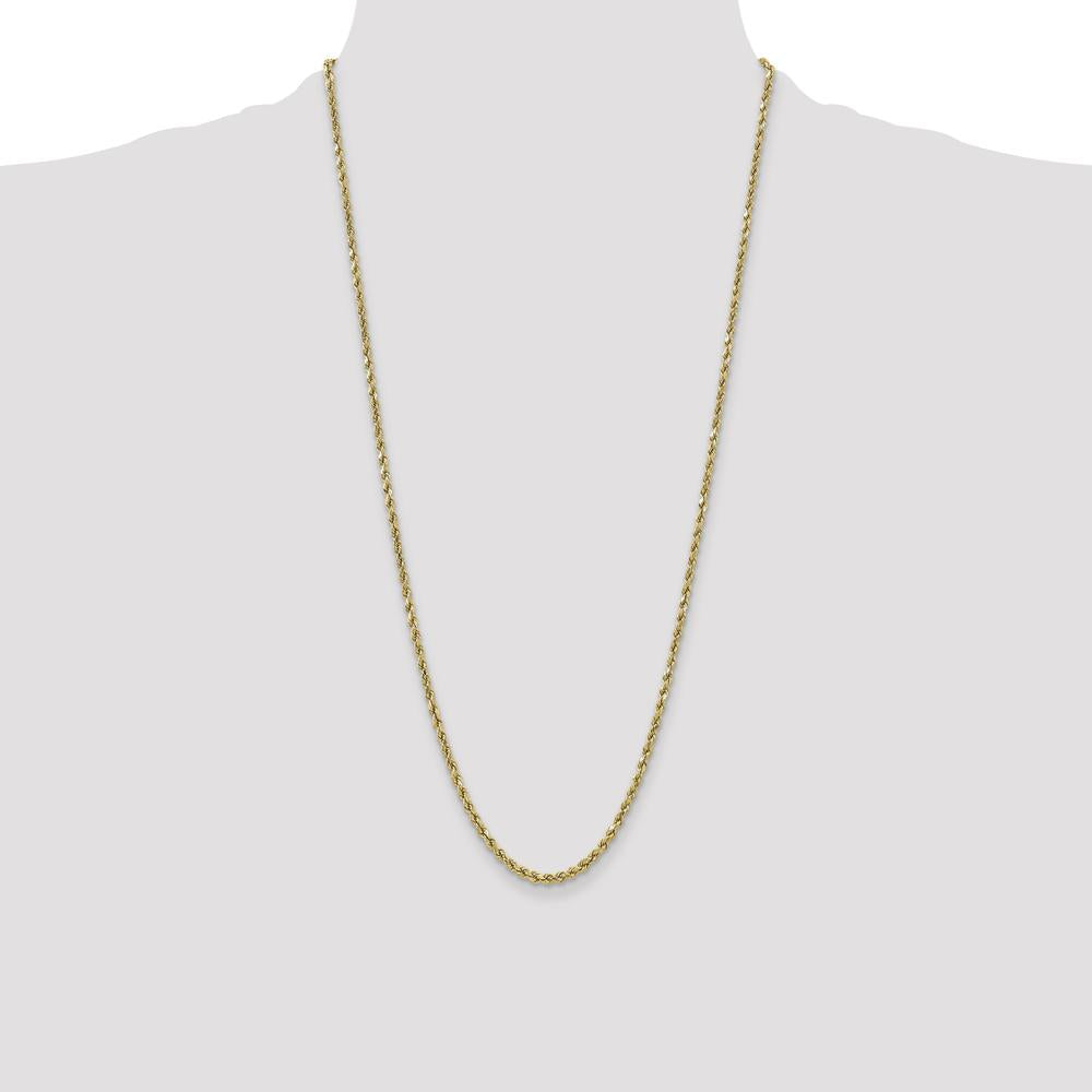 10K Yellow Gold 28" Diamond-Cut Rope Chain Necklace