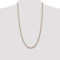 10K Yellow Gold 28" Diamond-Cut Rope Chain Necklace - 3.5mm Width