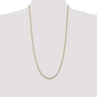 10K Yellow Gold 28" Flat Figaro Chain Necklace - 3mm Width