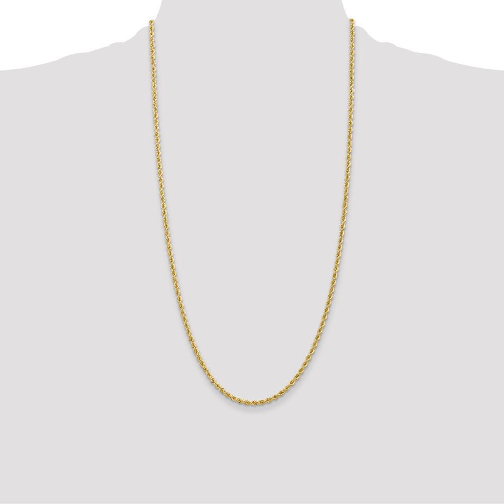 10K Yellow Gold 28" Regular Rope Chain - 2.75mm Width