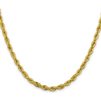 10K Yellow Gold 28" Semi-Solid Rope Chain - 4.25mm Width