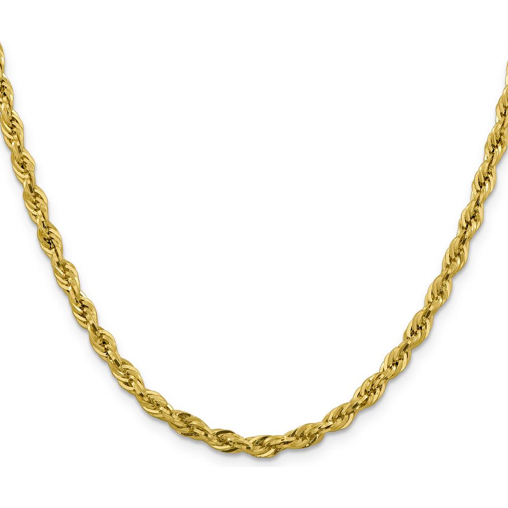 10K Yellow Gold 28" Semi-Solid Rope Chain - 4.25mm Width