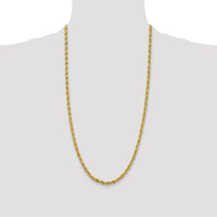 10K Yellow Gold 28" Semi-Solid Rope Chain - 4.25mm Width
