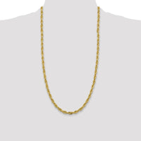 10K Yellow Gold 28" Semi-Solid Rope Chain Necklace - 5.4mm Width