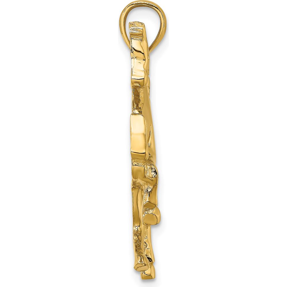 10K Yellow Gold 2D Horse Charm - Polished Finish