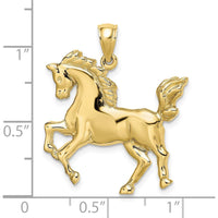 10K Yellow Gold 2D Horse Charm - Polished Finish