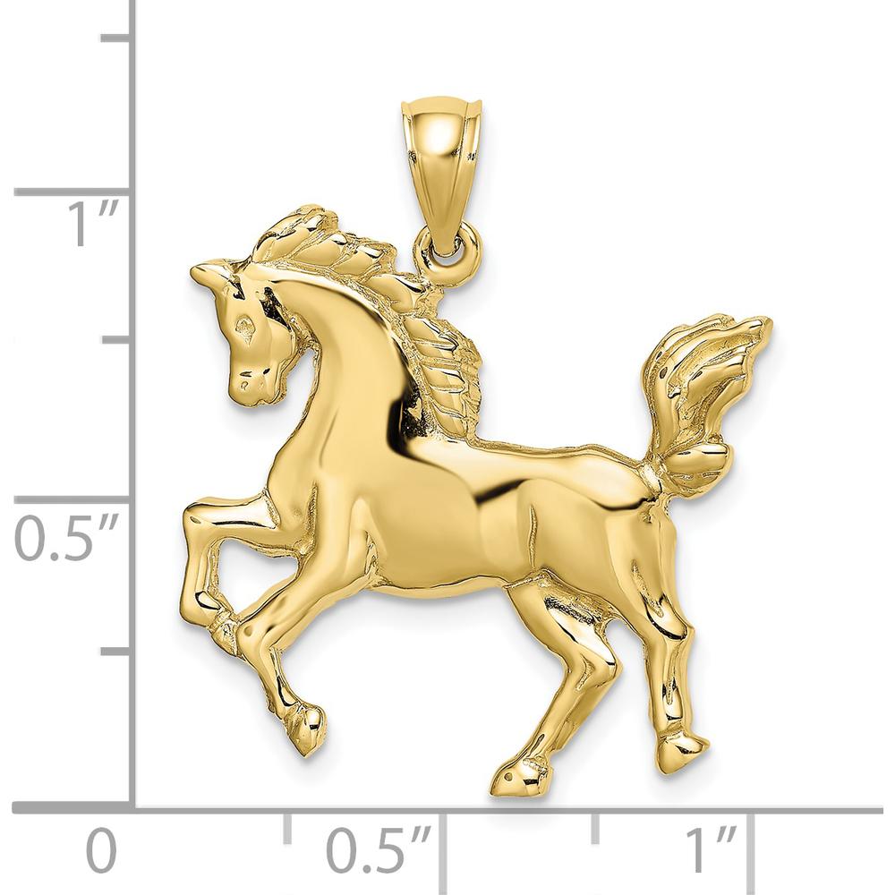 10K Yellow Gold 2D Horse Charm - Polished Finish