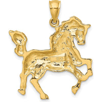 10K Yellow Gold 2D Horse Charm - Polished Finish