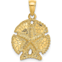 10K Yellow Gold 2D Sand Dollar with Star Charm