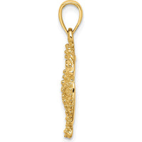 10K Yellow Gold 2D Sand Dollar with Star Charm