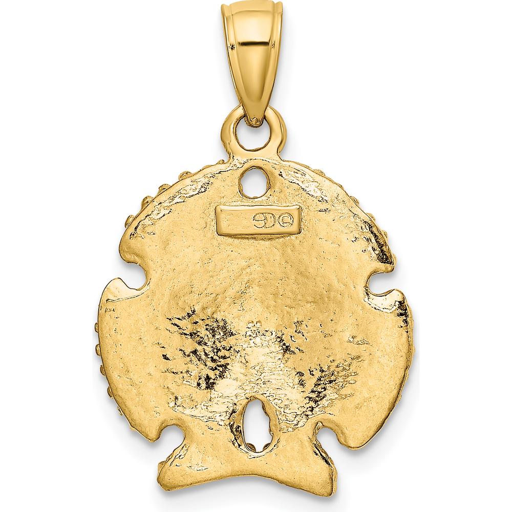 10K Yellow Gold 2D Sand Dollar with Star Charm