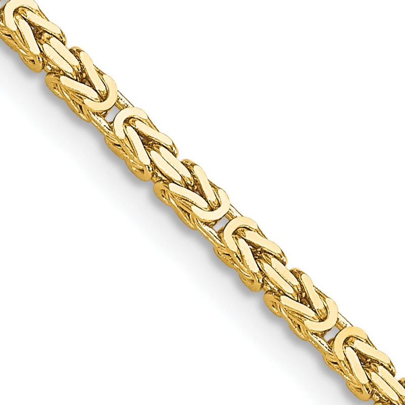 10K Yellow Gold 2mm Byzantine Chain Necklace - 20"