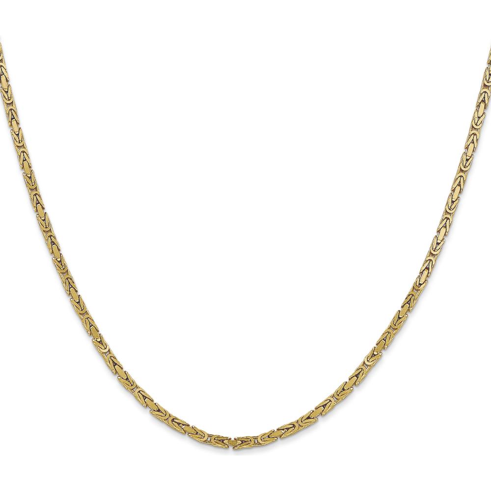 10K Yellow Gold 2mm Byzantine Chain Necklace - 20"